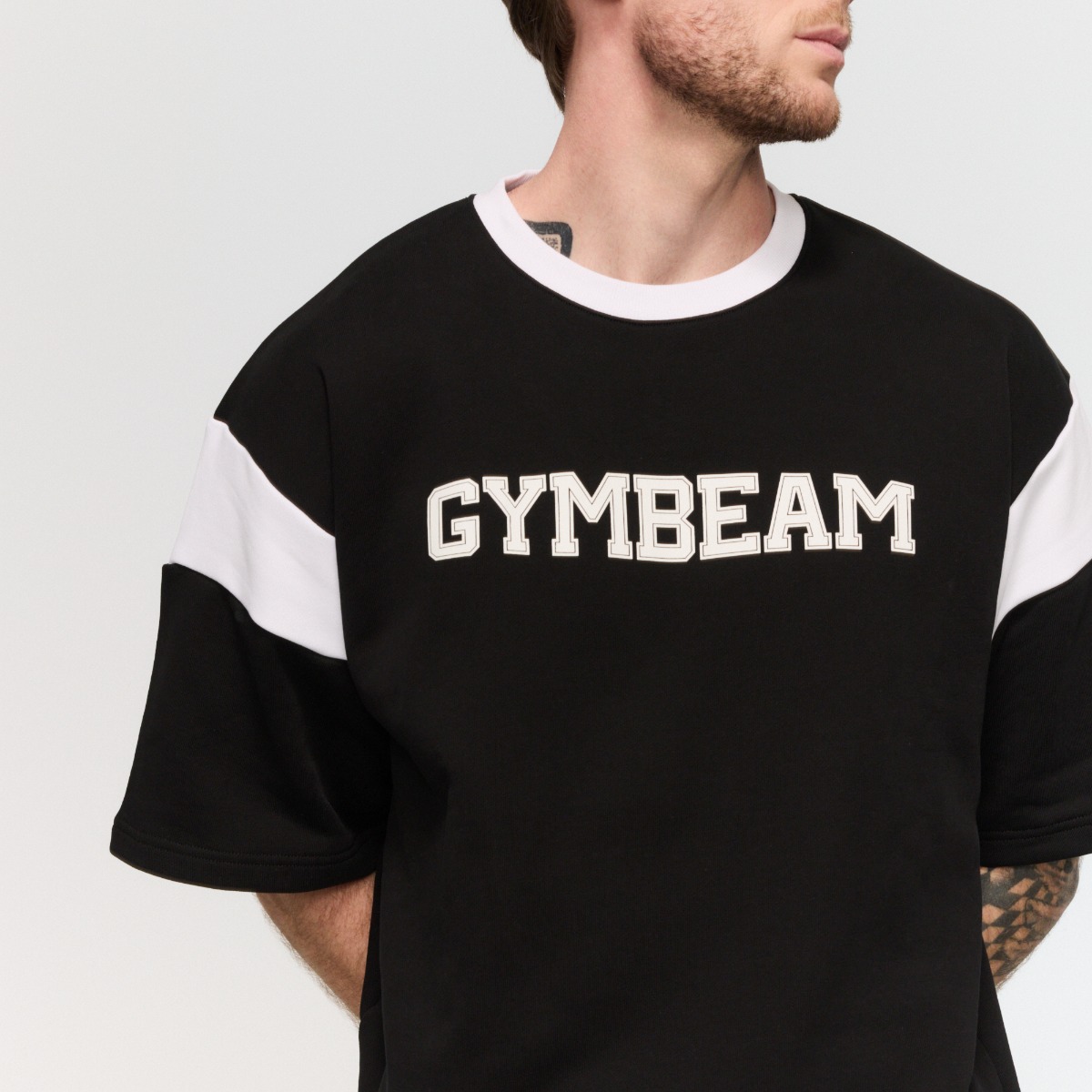 GymBeam Tričko Premium Heavyweight Varsity Black (obrázek 9)
