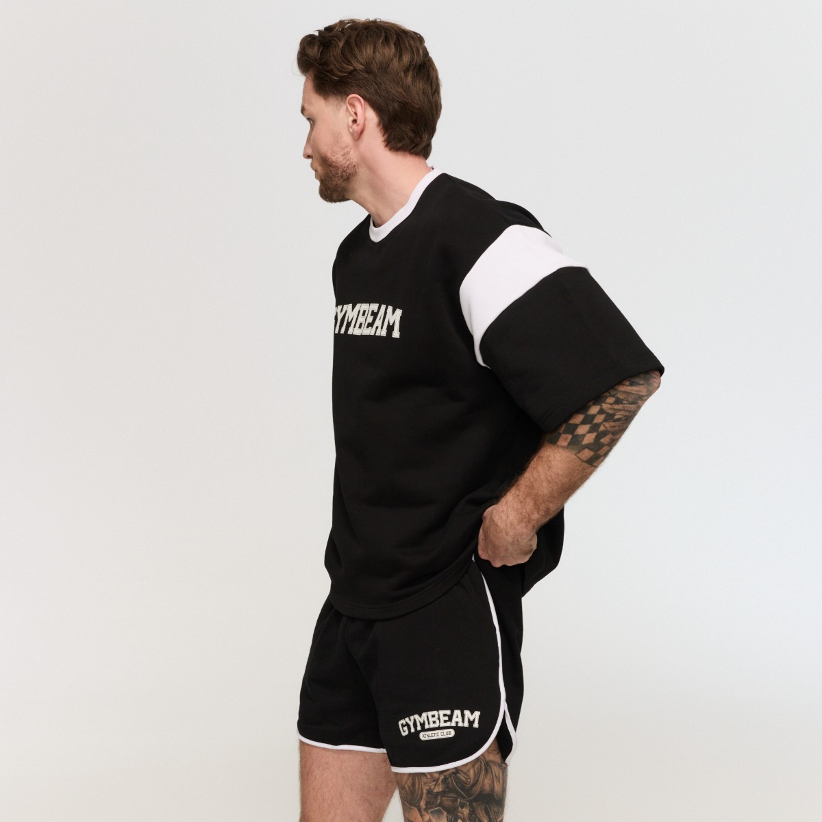 GymBeam Tričko Premium Heavyweight Varsity Black (obrázek 10)