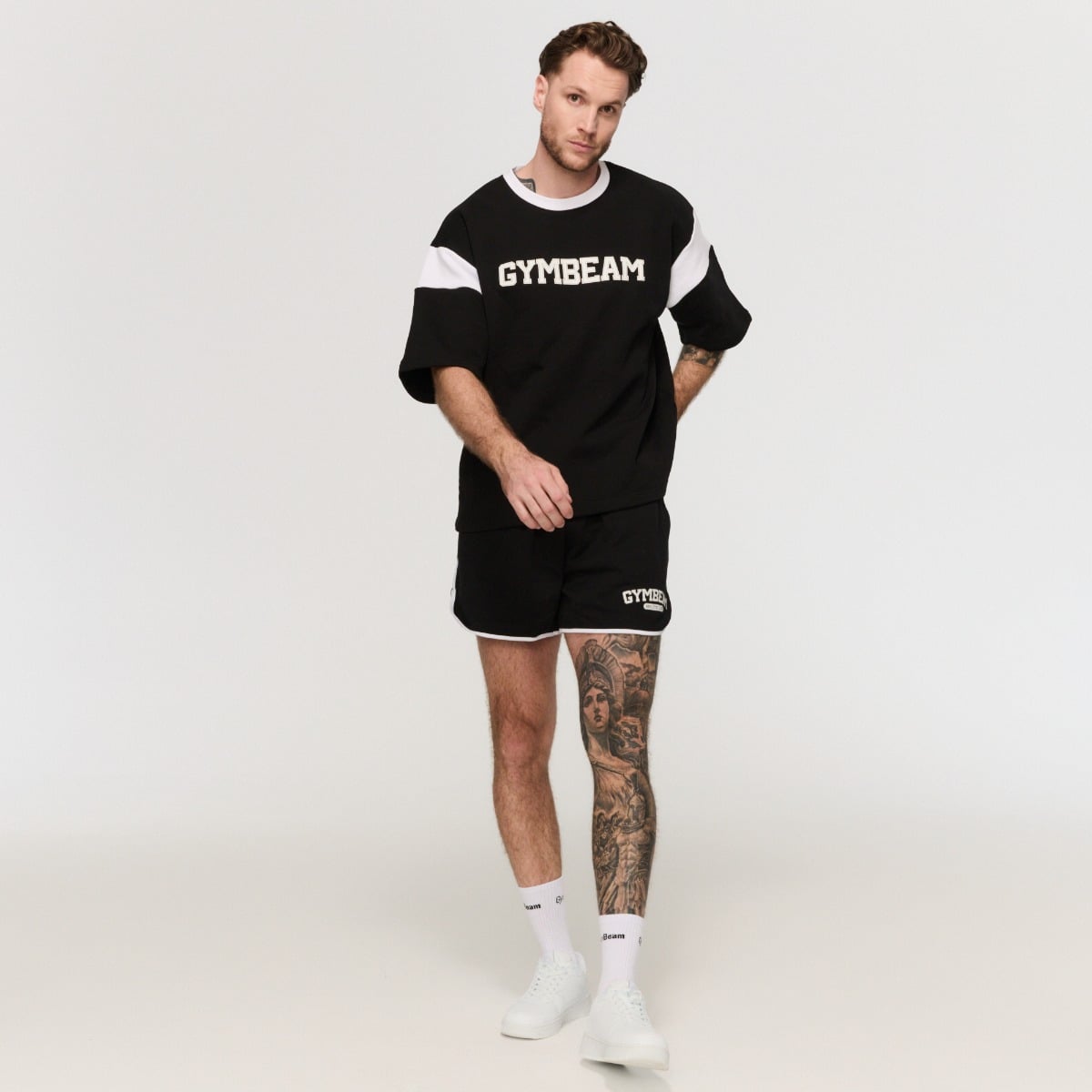 GymBeam Tričko Premium Heavyweight Varsity Black (obrázek 11)