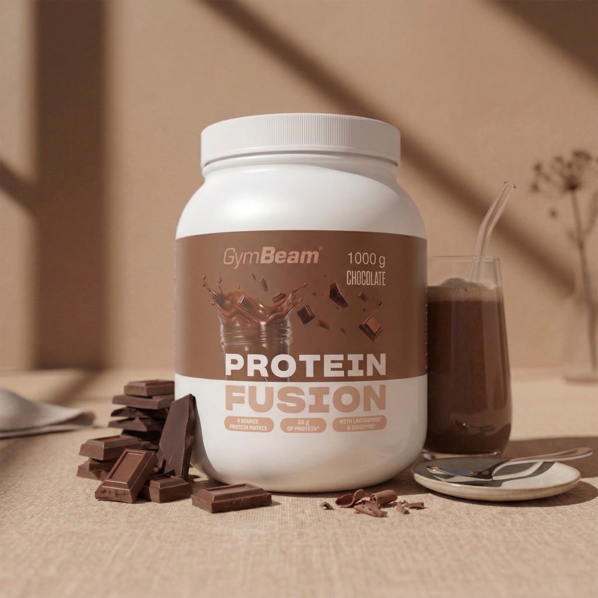 Protein Fusion - GymBeam + dárek 1000 g - čokoláda