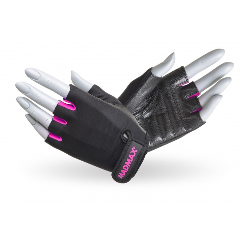 Fitness rukavice Rainbow Pink - MADMAX černá - růžová S