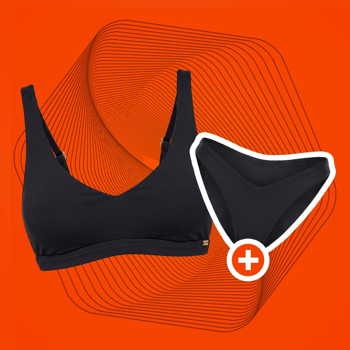 Sportovní horní díl plavek Black - GymBeam + dárek
