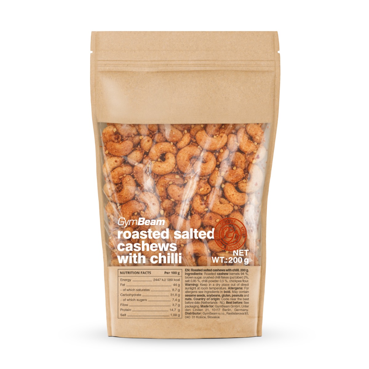 GymBeam Roasted salted cashews with chilli