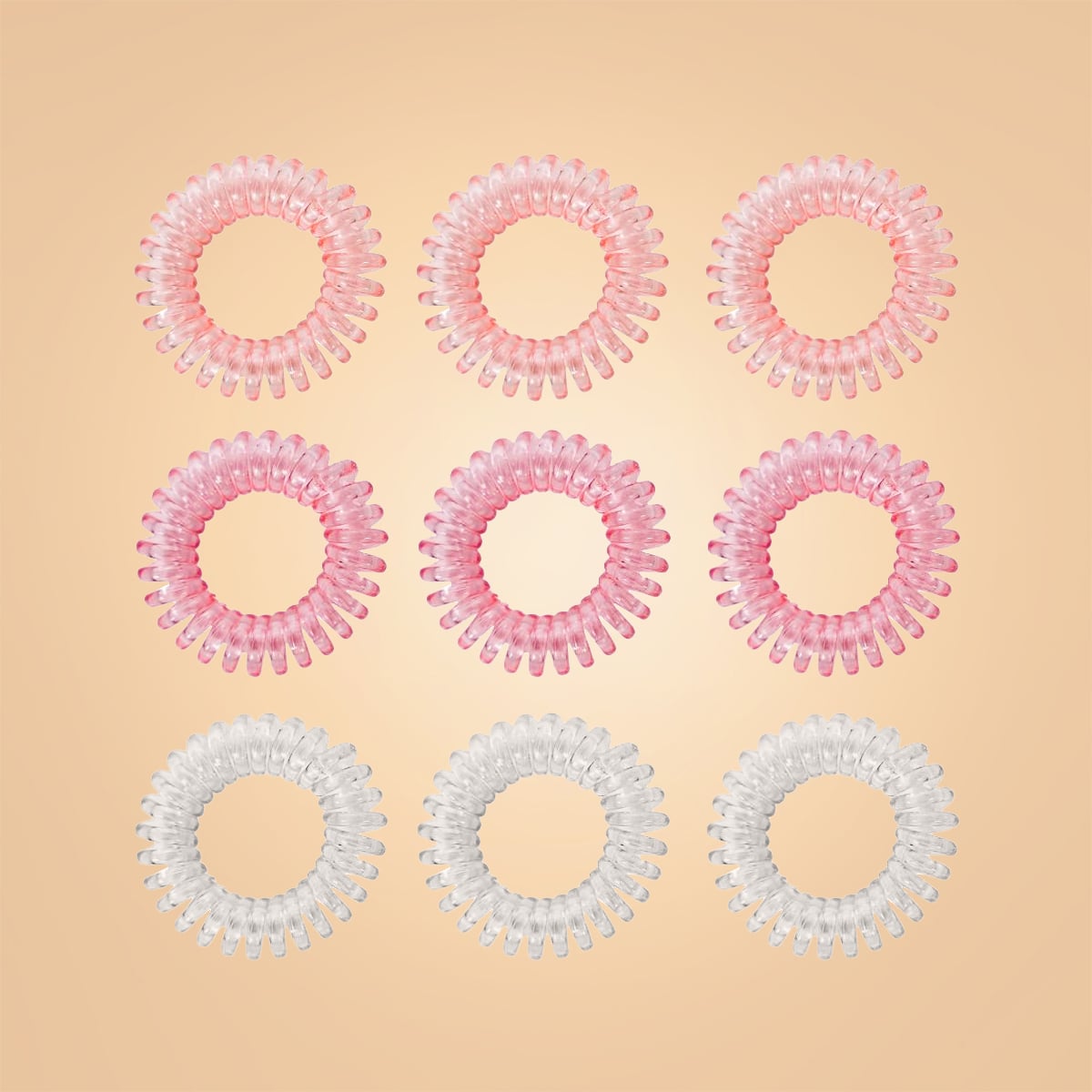Set spirálových gumiček do vlasů pink - BeastPink