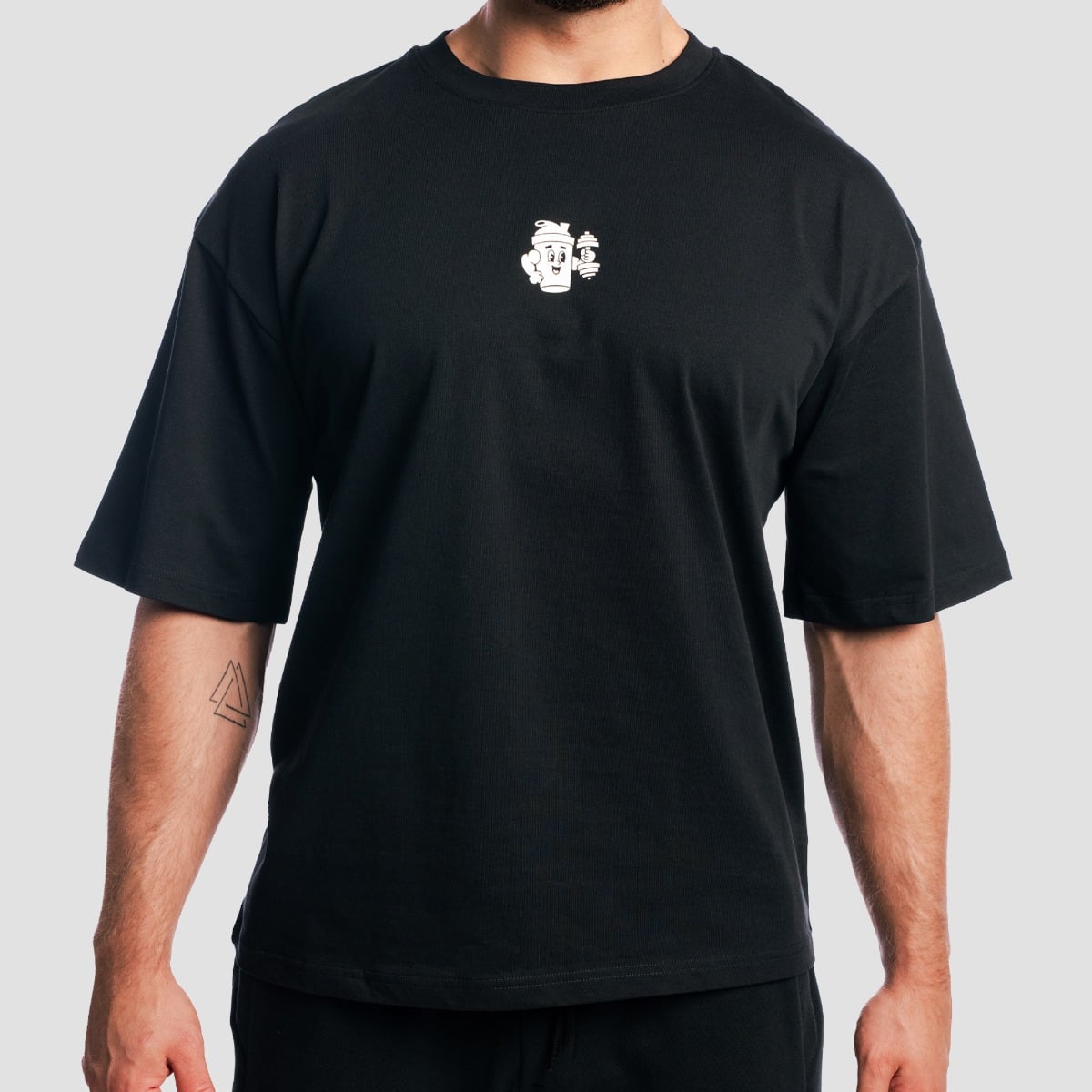GymBeam Tričko Boxy Shaker Black (obrázek 3)