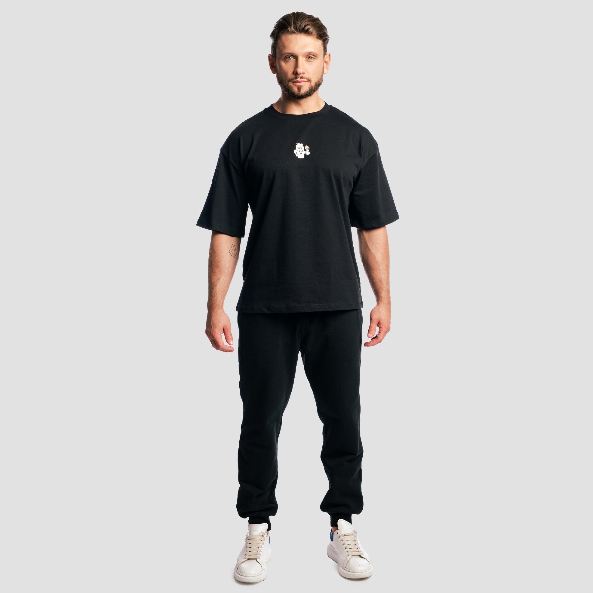 GymBeam Tričko Boxy Shaker Black (obrázek 5)