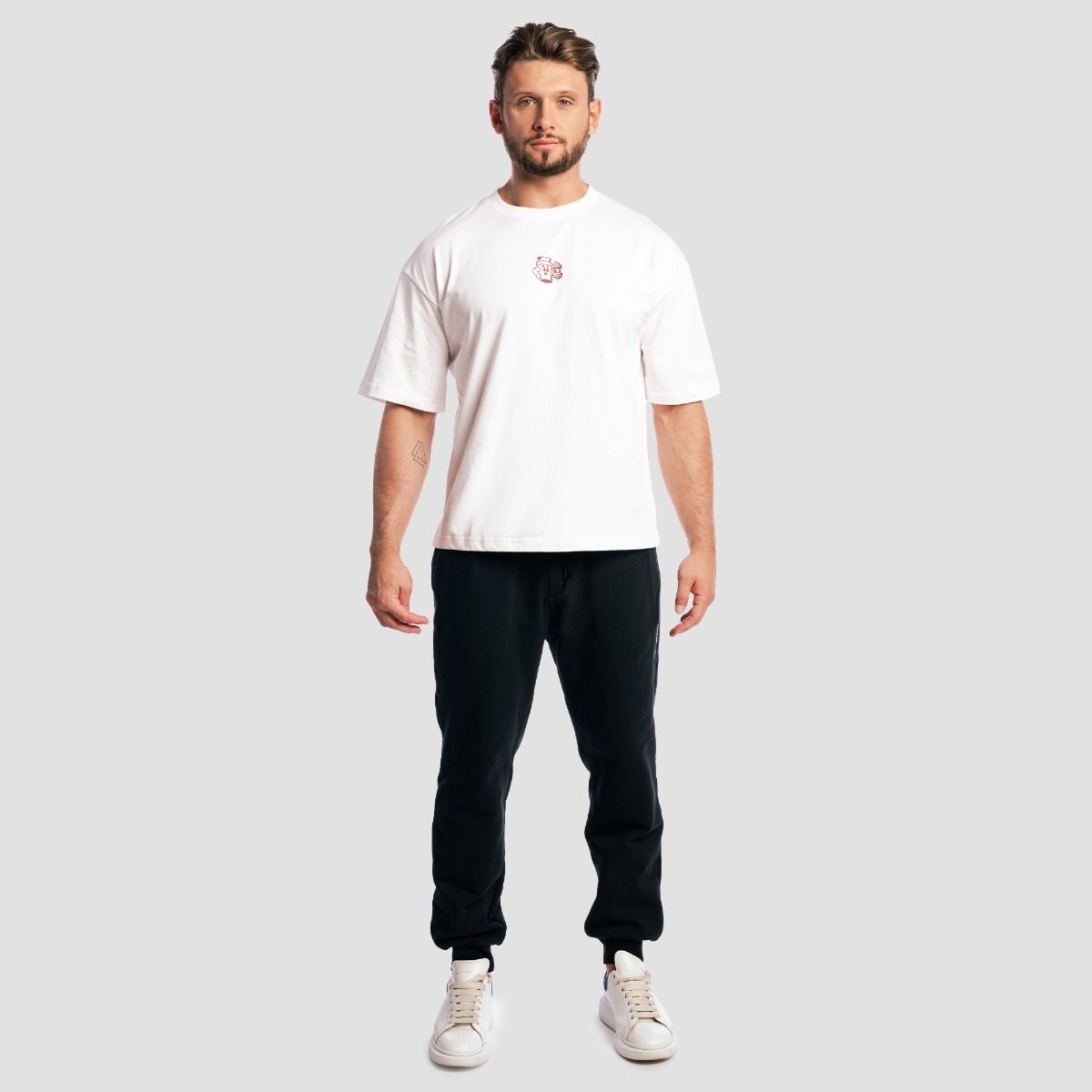 GymBeam Tričko Boxy Shaker White (obrázek 4)
