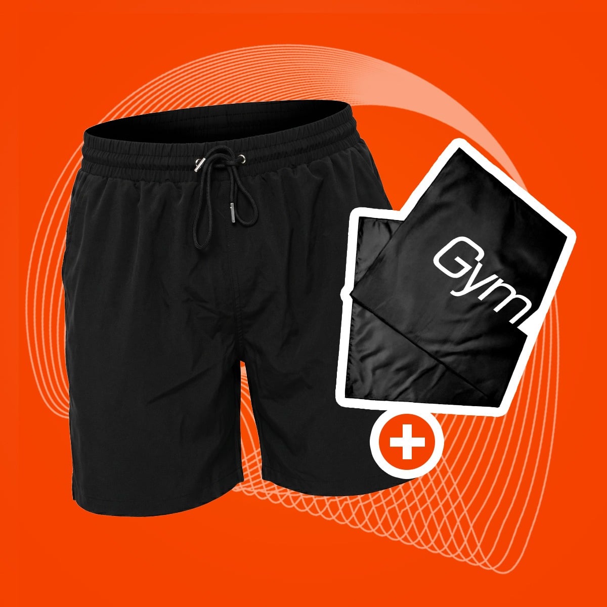 Pánské plavecké šortky Black - GymBeam + dárek