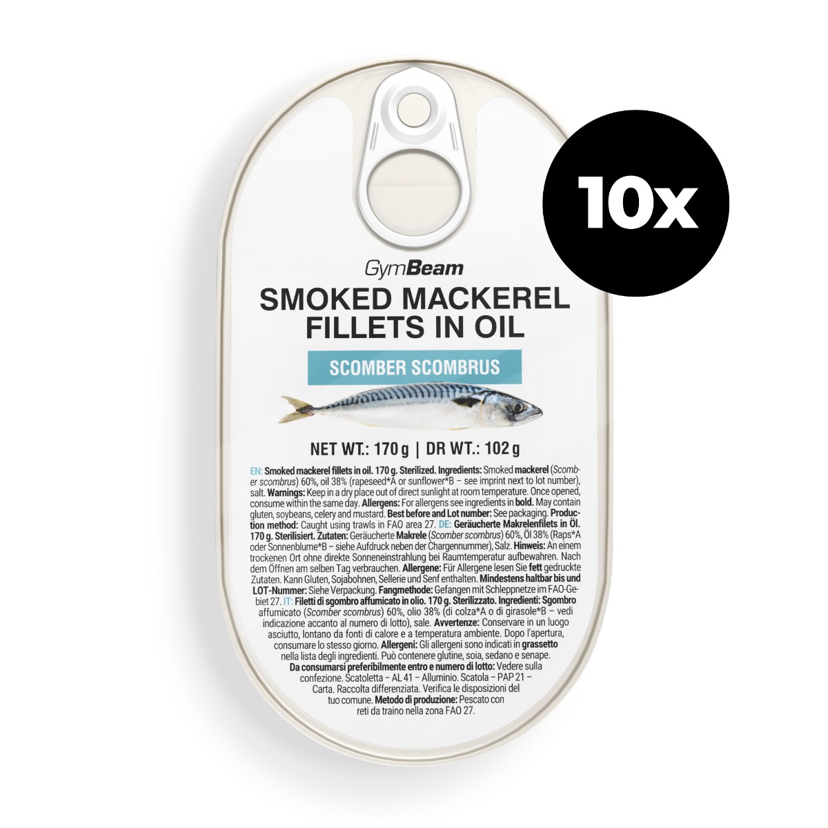 GymBeam Smoked mackerel fillets in oil