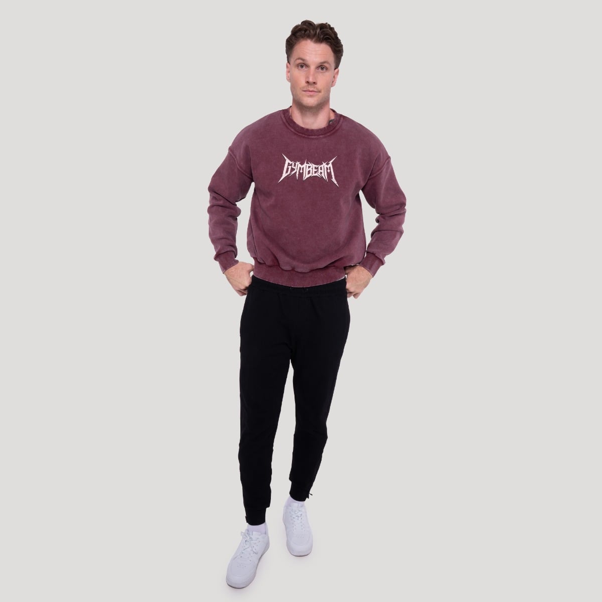 GymBeam Mikina Spike Burgundy (obrázek 5)