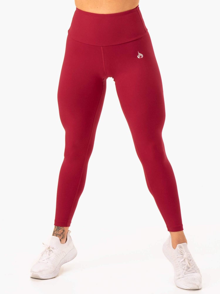 Dámské legíny Staples Scrunch Bum Wine Red - Ryderwear