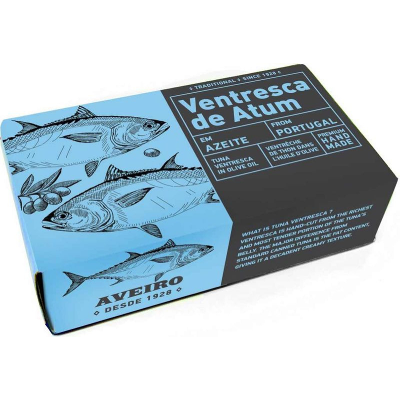 Tuňákové filety Ventresca v olivovém oleji 120 g - Aveiro bez příchuti 120 g
