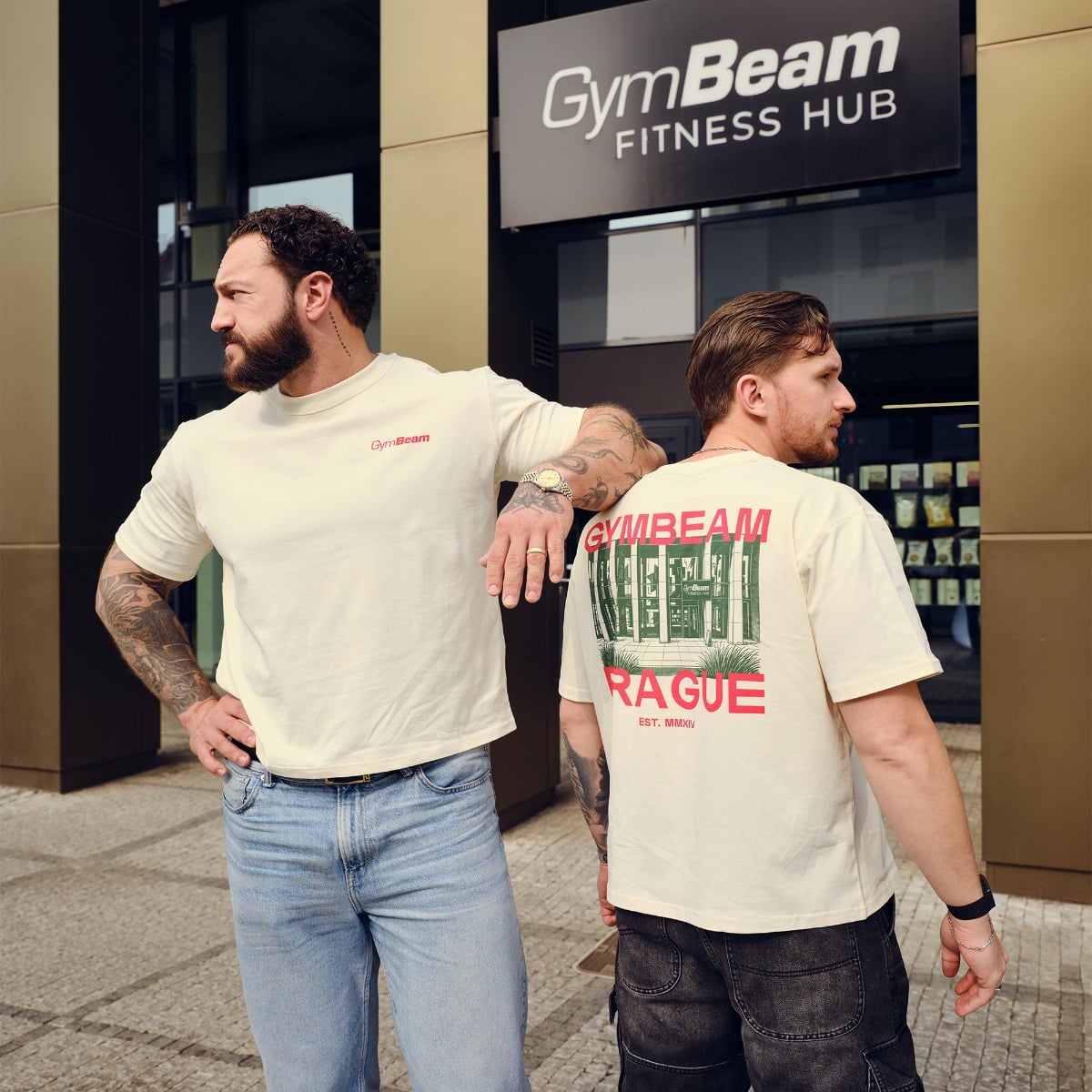 GymBeam Tričko Prague Cream (obrázek 4)