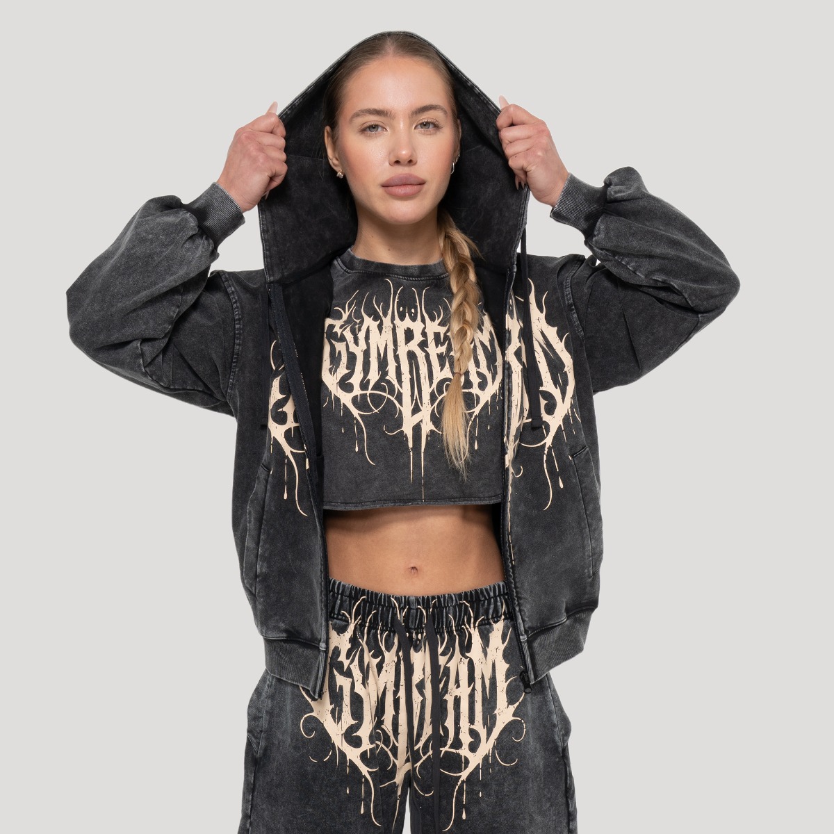 GymBeam Dámská mikina Abyss Charcoal (obrázek 3)