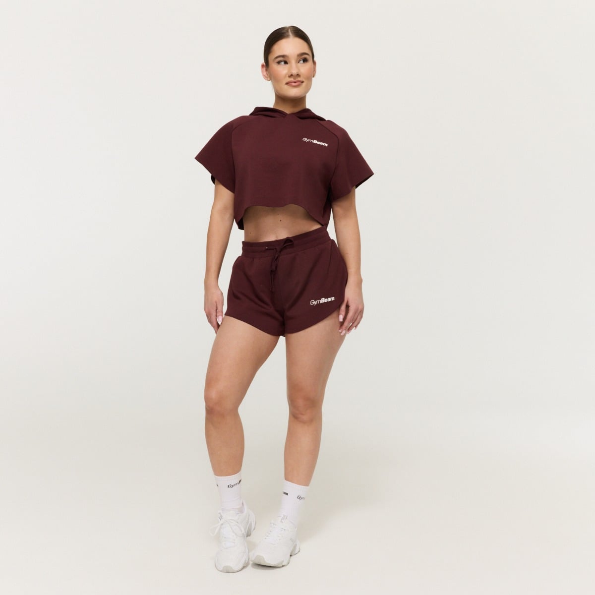 GymBeam Women‘s Relay Cropped Hoodie Fig (obrázek 5)