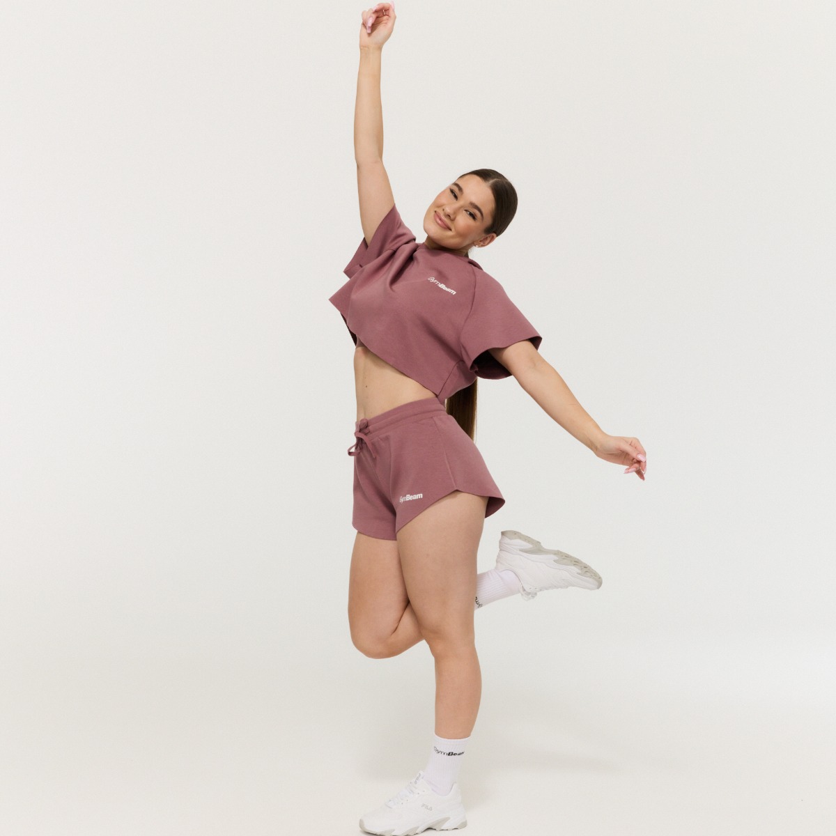 GymBeam Women‘s Relay Cropped Hoodie Haze (obrázek 3)