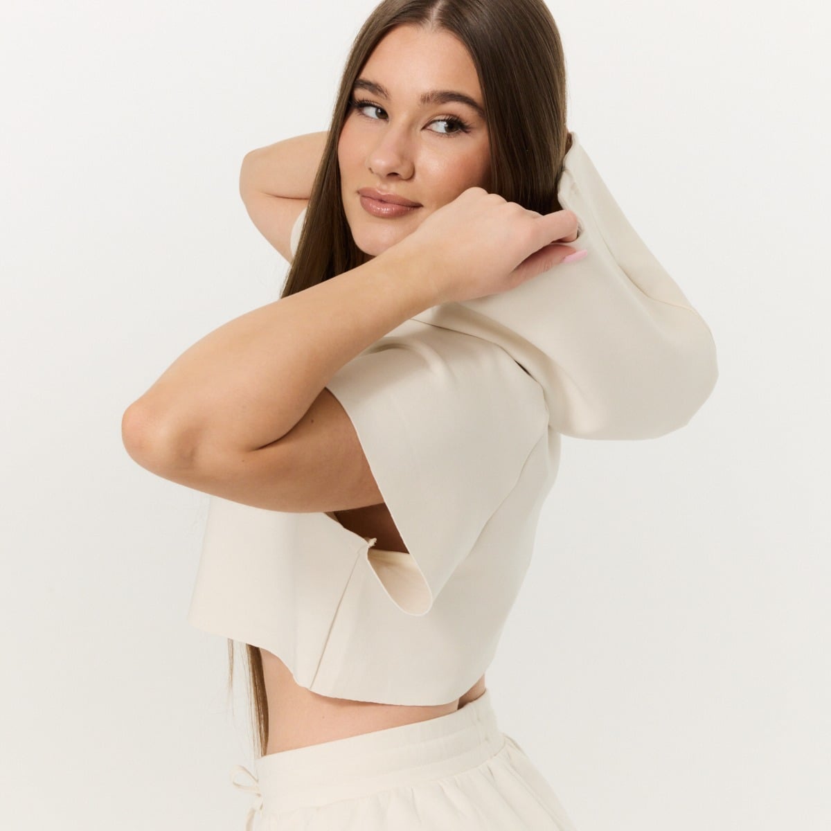 Dámská mikina Cropped Relay Pearl - GymBeam