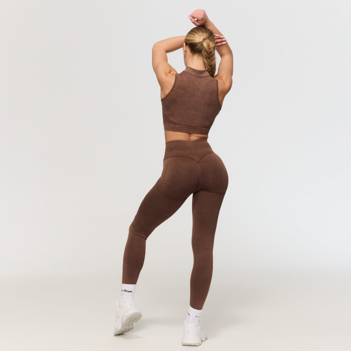 Dámské bezešvé legíny Fierce Brown - GymBeam hnědá XL