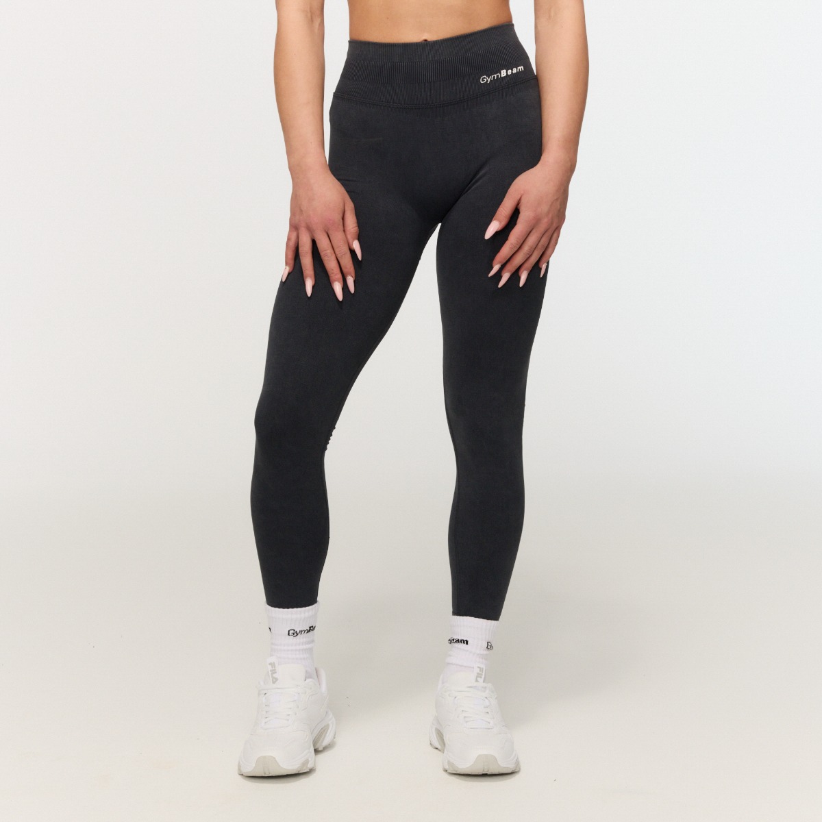 Dámské bezešvé legíny Fierce Dark Grey - GymBeam šedá XXL