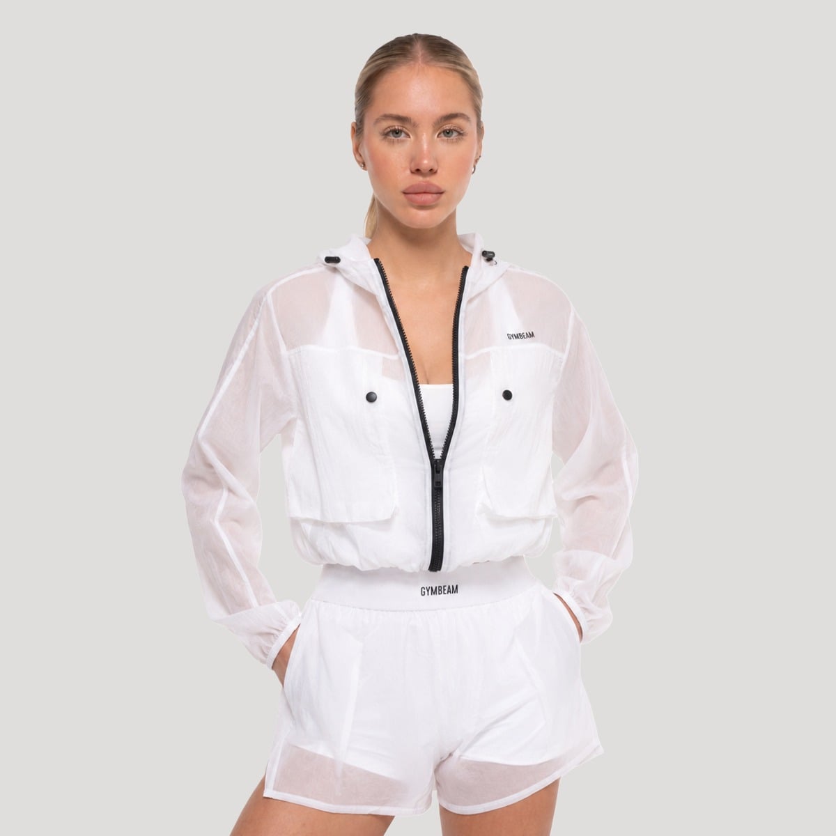 Dámská bunda Flow White - GymBeam