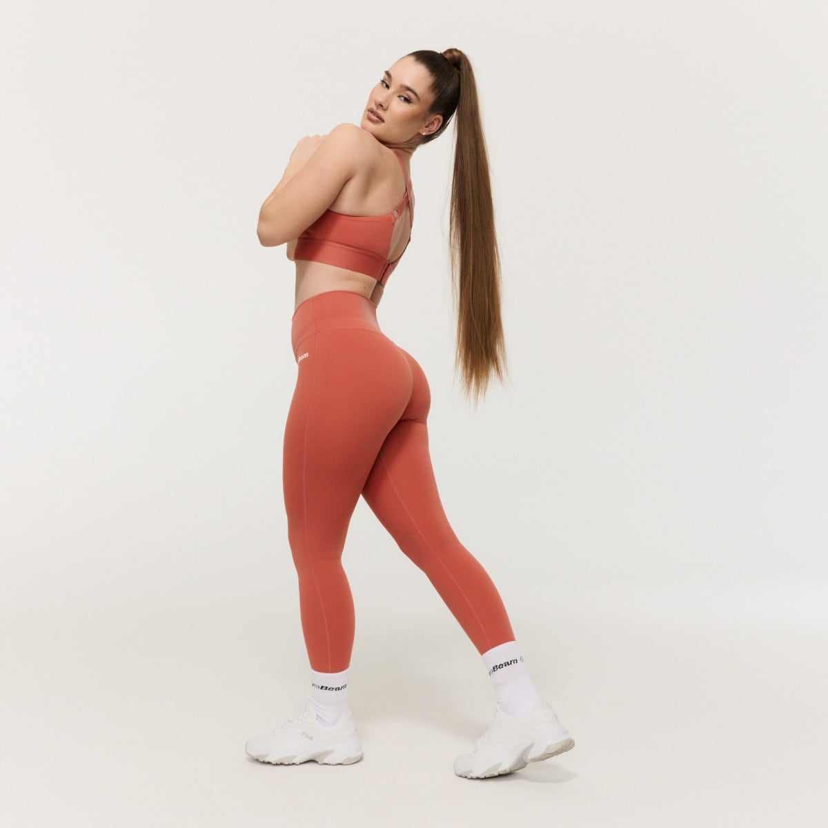 GymBeam Dámské legíny Limitless s vysokým pasem Cinnamon (obrázek 5)
