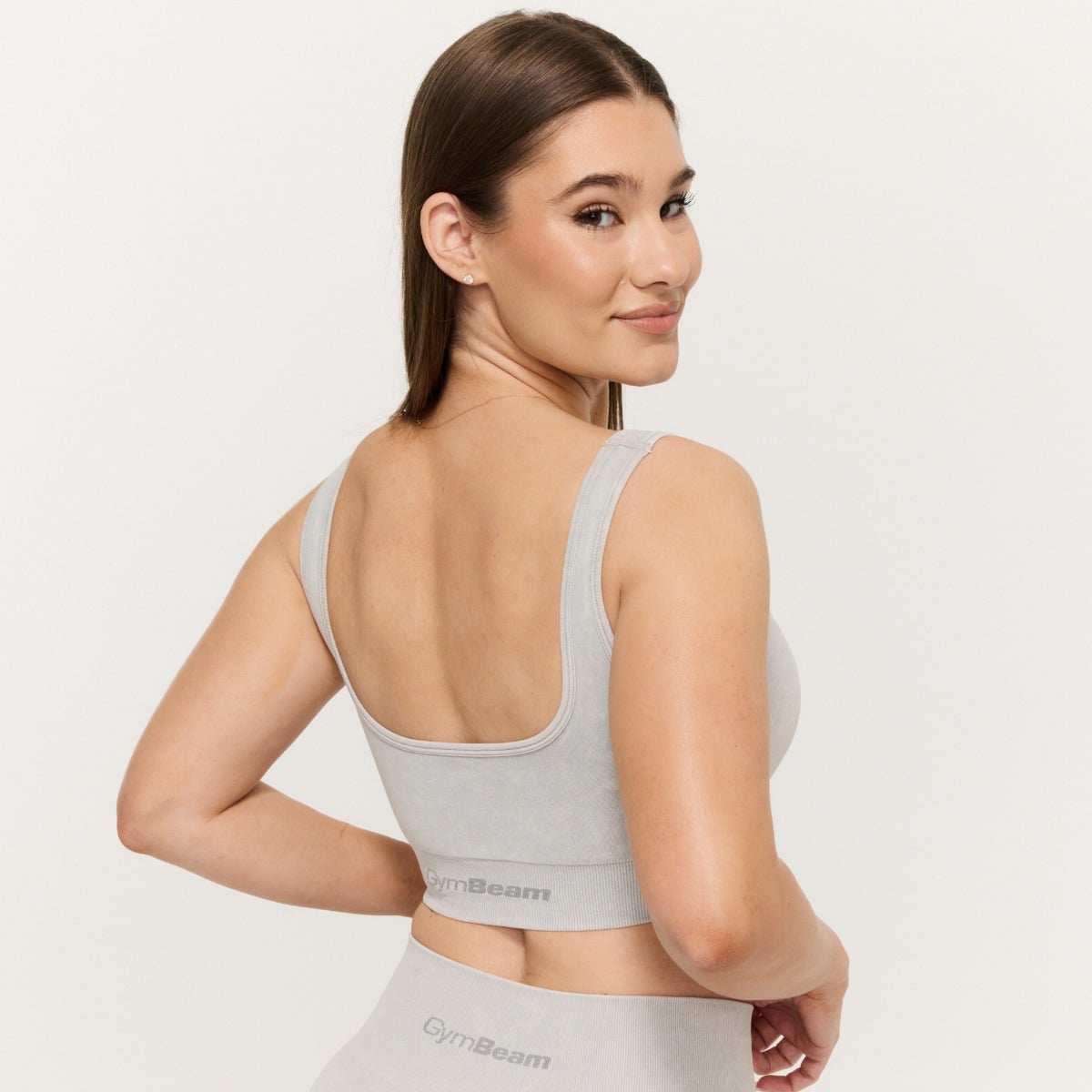 GymBeam Bezešvá sportovní podprsenka Lift Grey (obrázek 3)