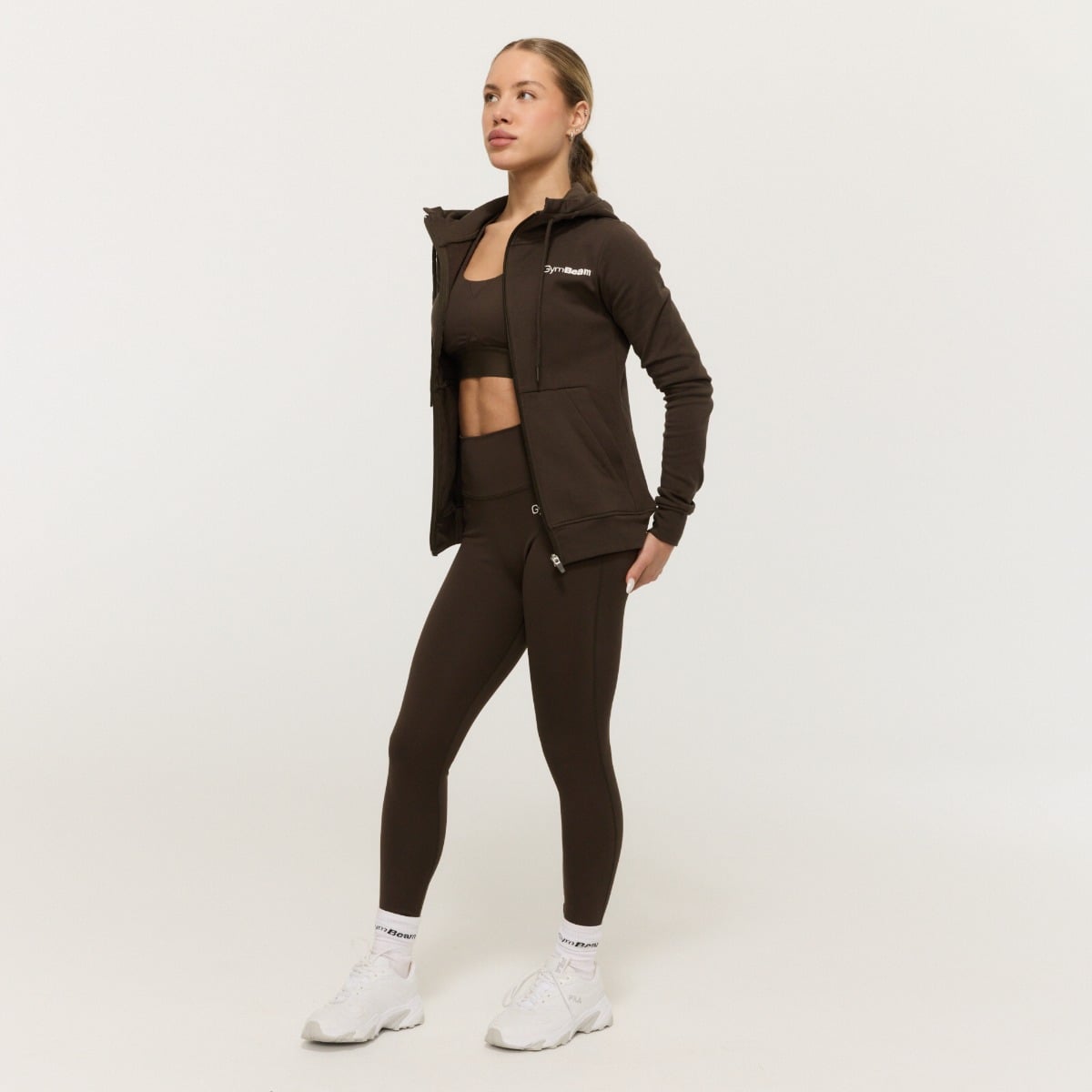 GymBeam Women‘s Limitless Zip Up Hoodie Espresso (obrázek 5)