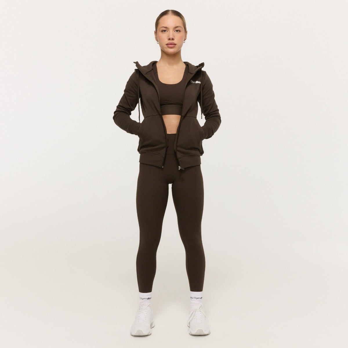 GymBeam Women‘s Limitless Zip Up Hoodie Espresso (obrázek 6)