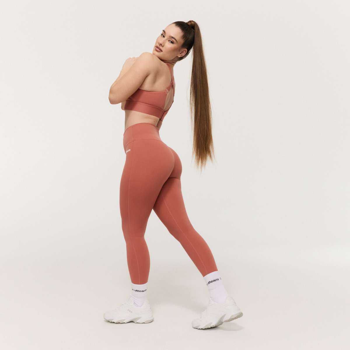 GymBeam Dámské legíny Limitless s vysokým pasem Cinnamon (obrázek 5)