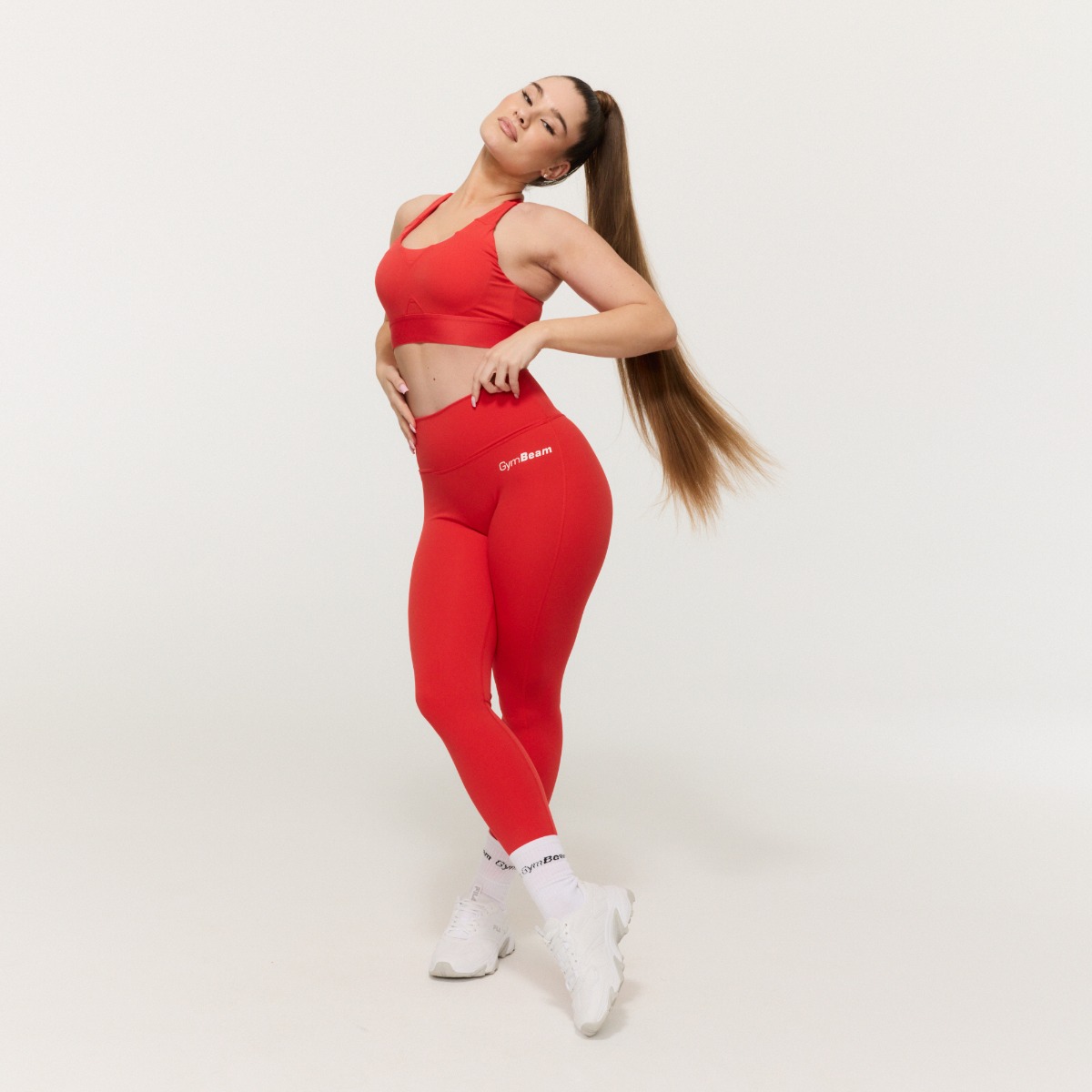 Dámské legíny Limitless s vysokým pasem Hot Red - GymBeam hot red XXL