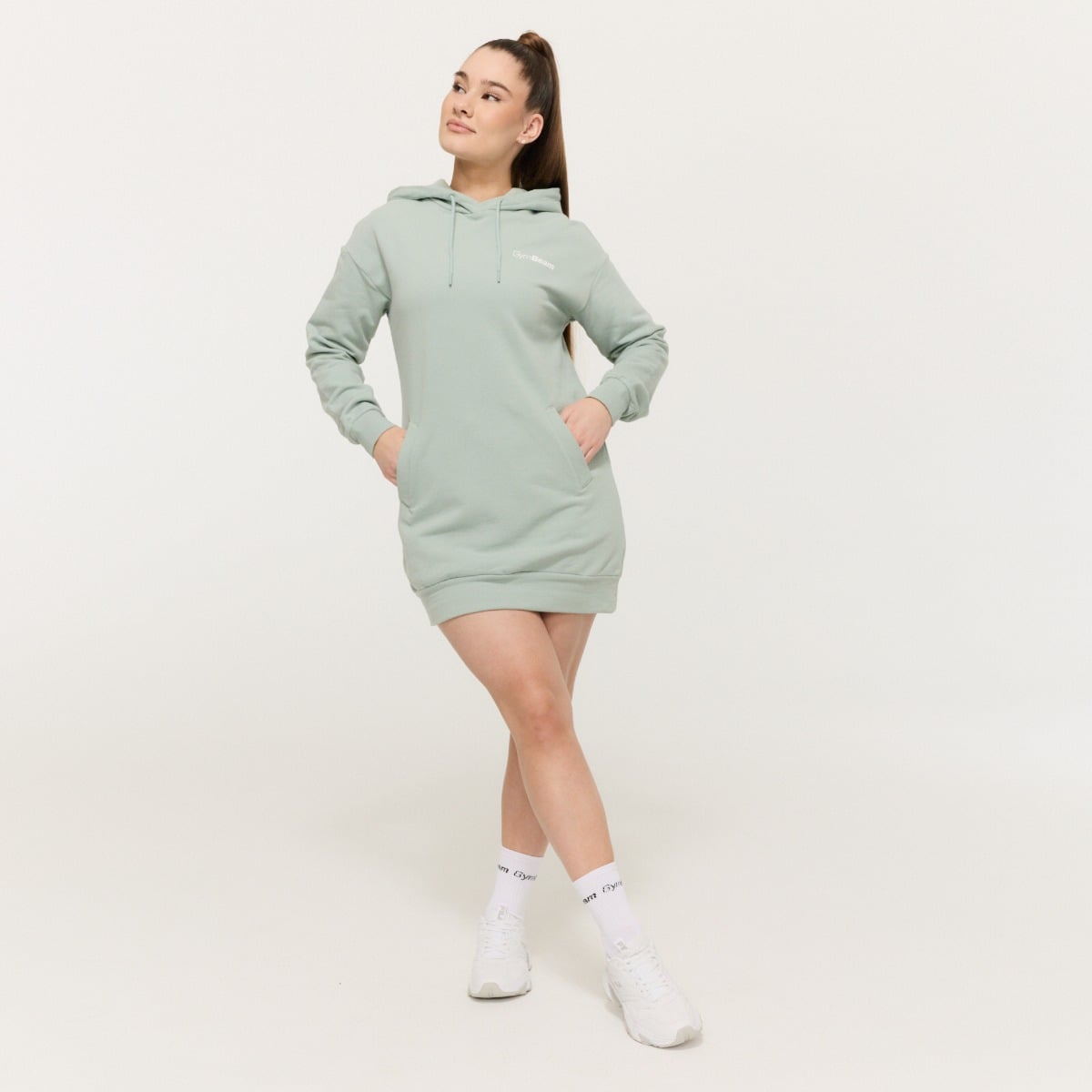 GymBeam Dámská Longline mikina Limitless Eucalypt (obrázek 3)