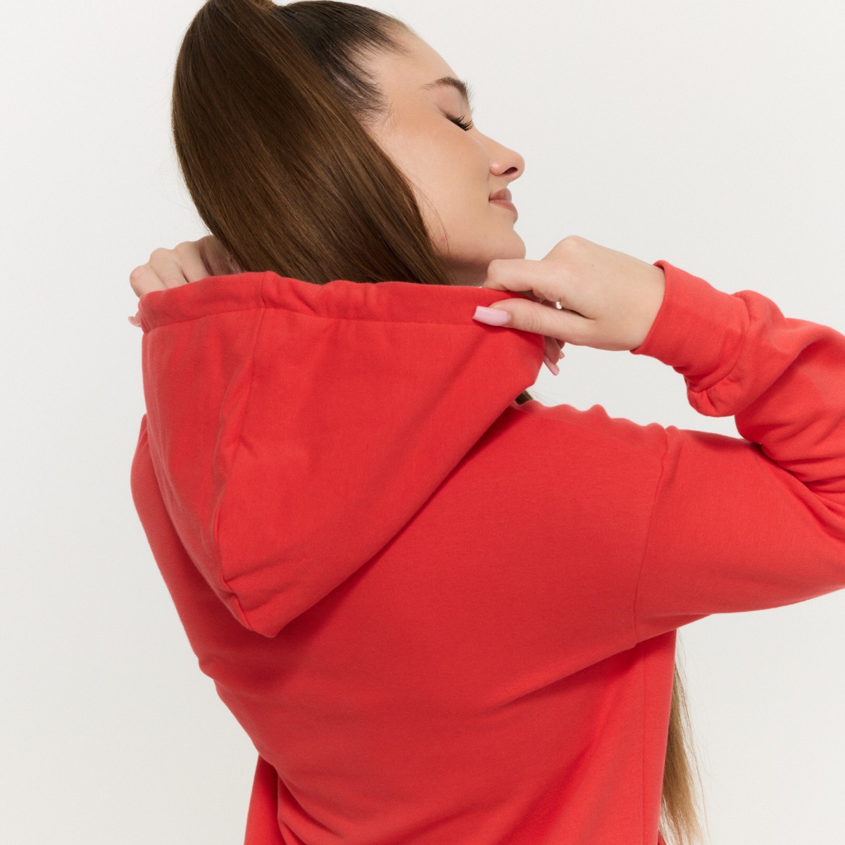 GymBeam Dámská Longline mikina Limitless Hot Red (obrázek 5)