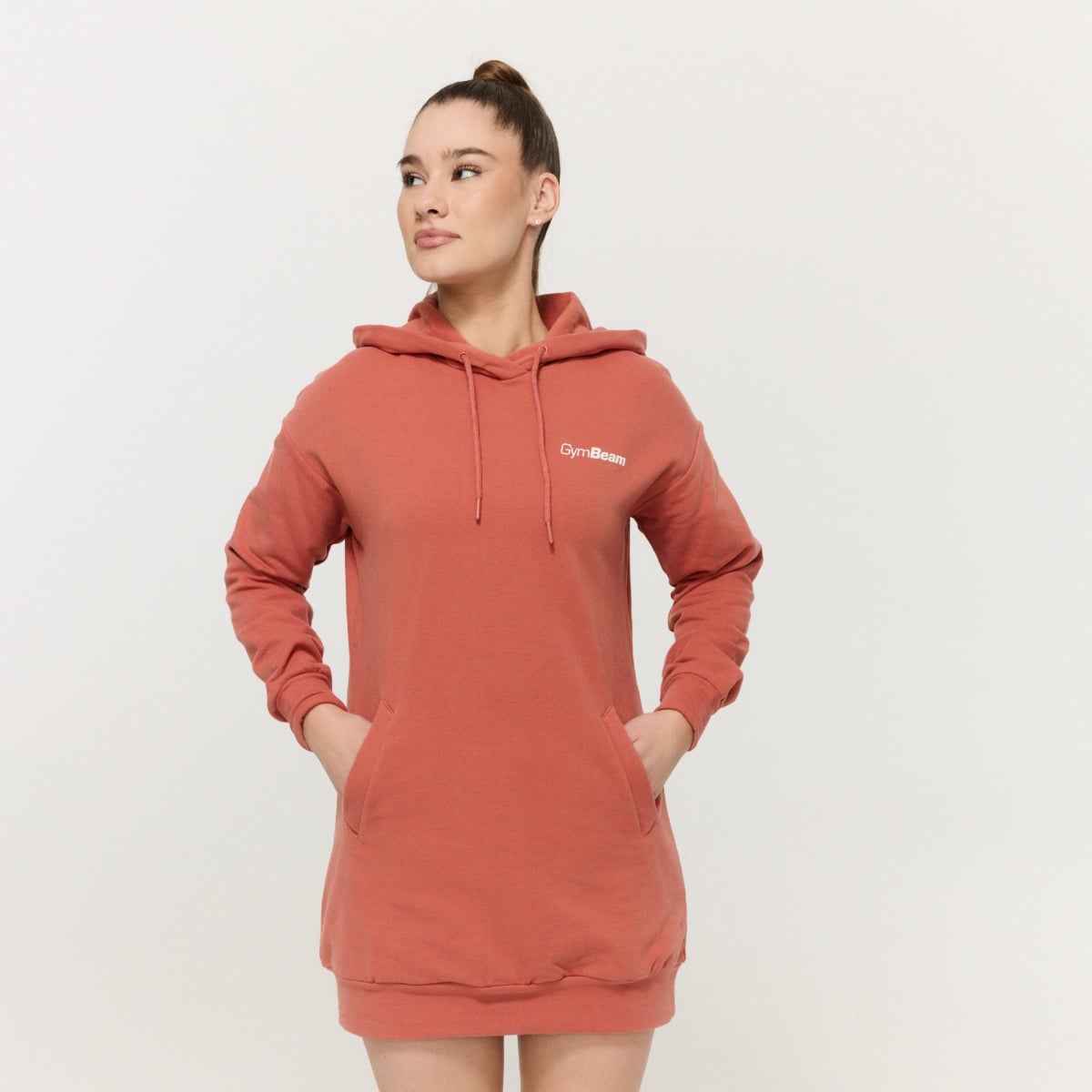 Dámská longline mikina Limitless Cinnamon - GymBeam