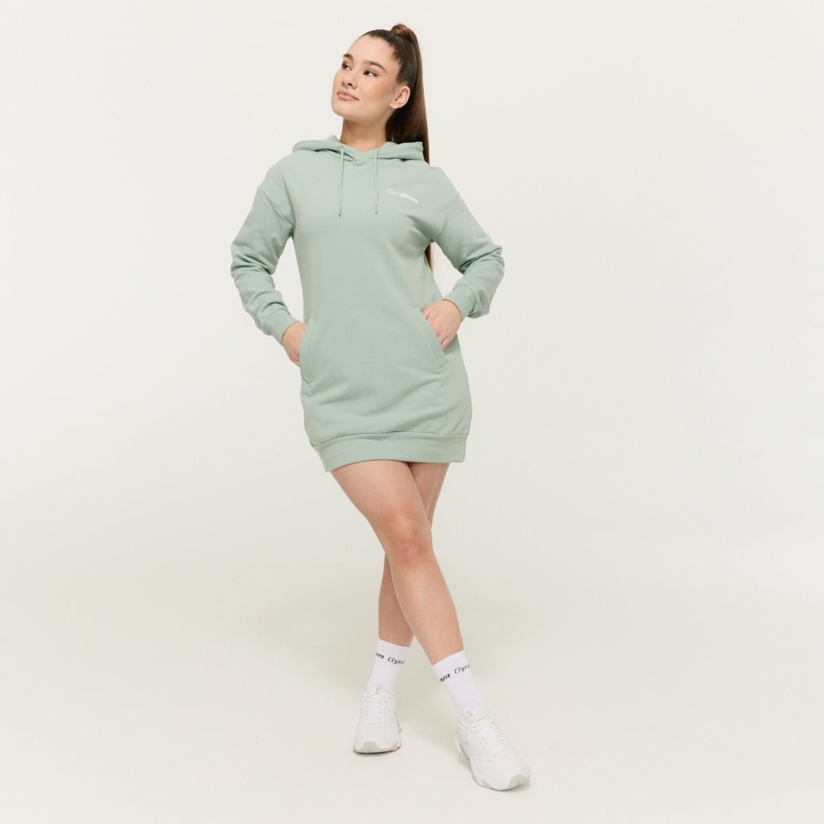 GymBeam Dámská Longline mikina Limitless Eucalypt (obrázek 5)
