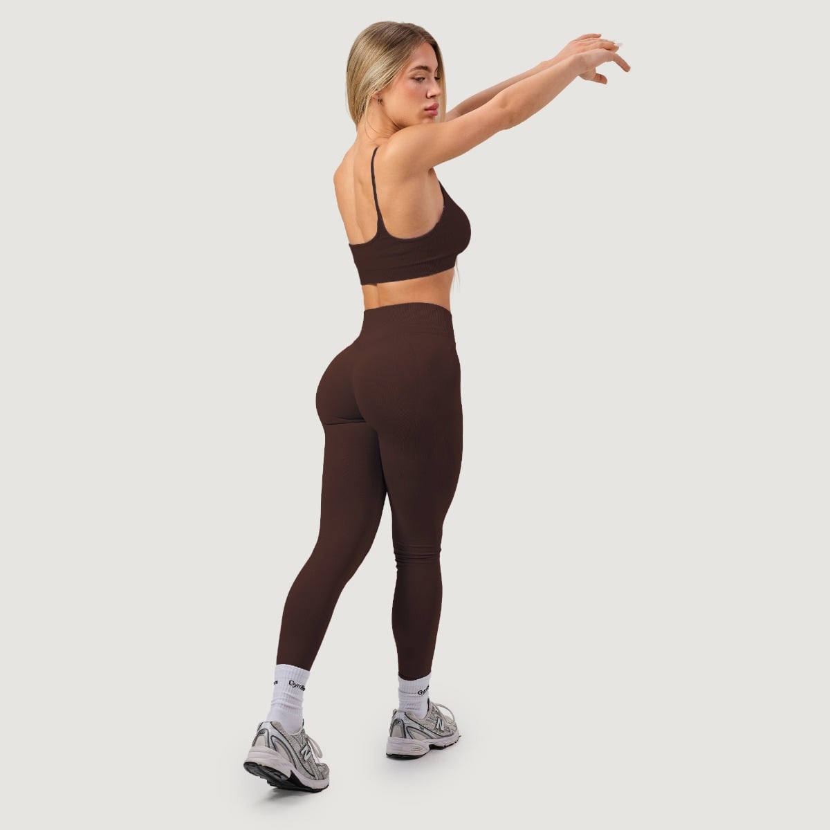 Dámské bezešvé legíny NEO Mocha - GymBeam hnědá M