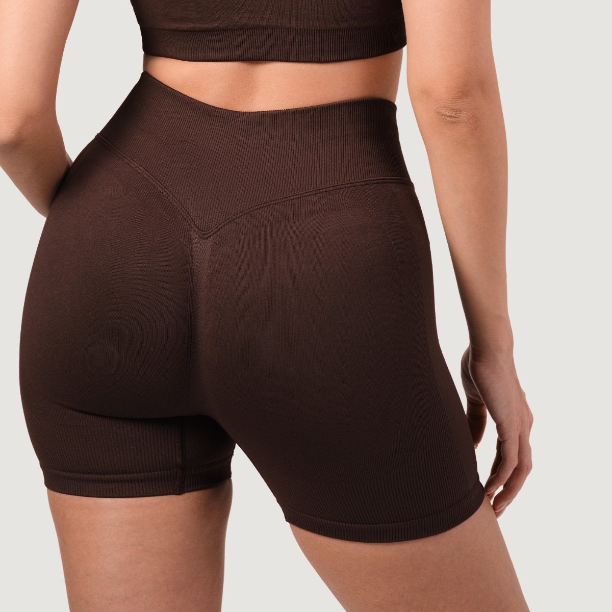 Dámské bezešvé šortky NEO Mocha - GymBeam hnědá XL