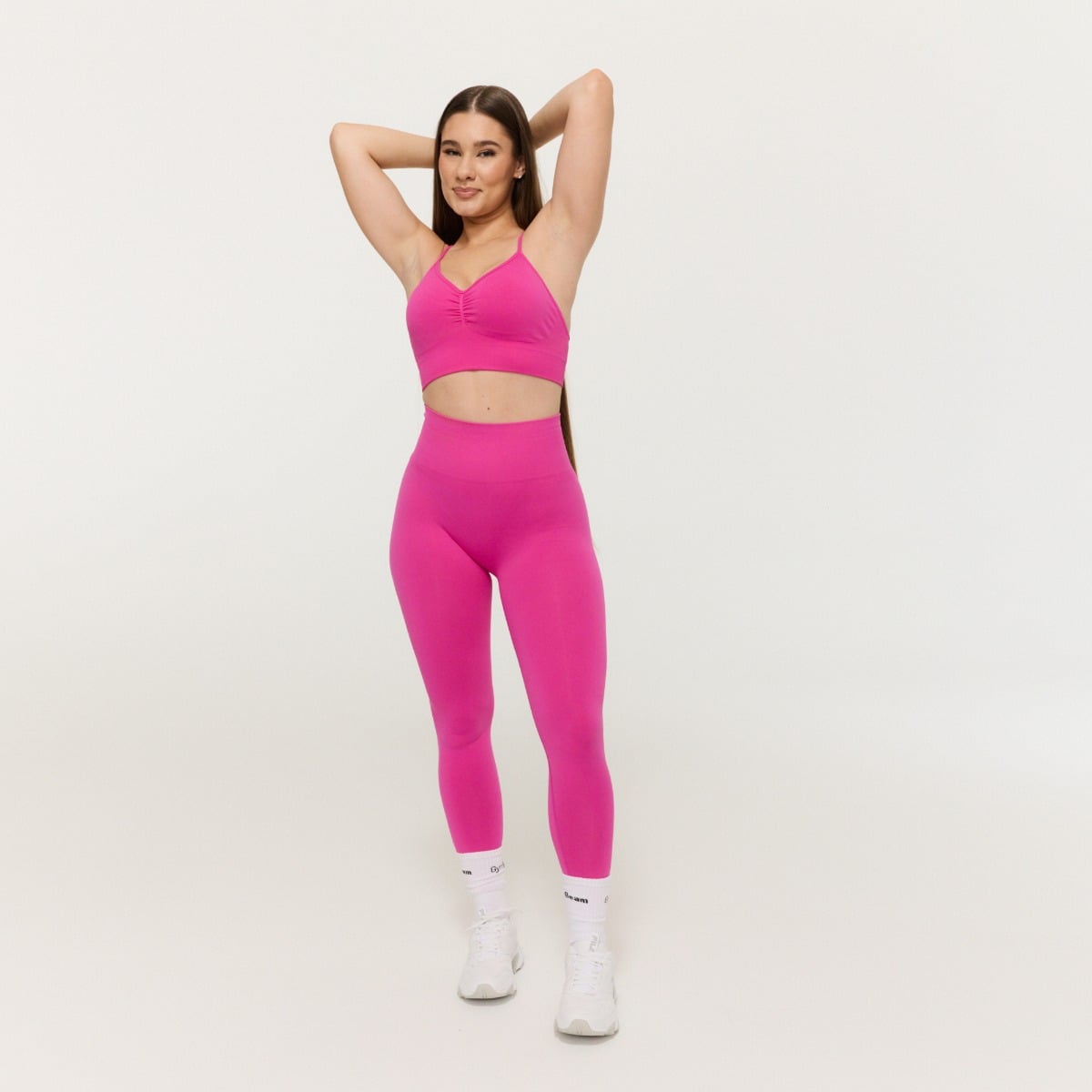 Dámské bezešvé legíny Sculpt Rose - GymBeam růžová M