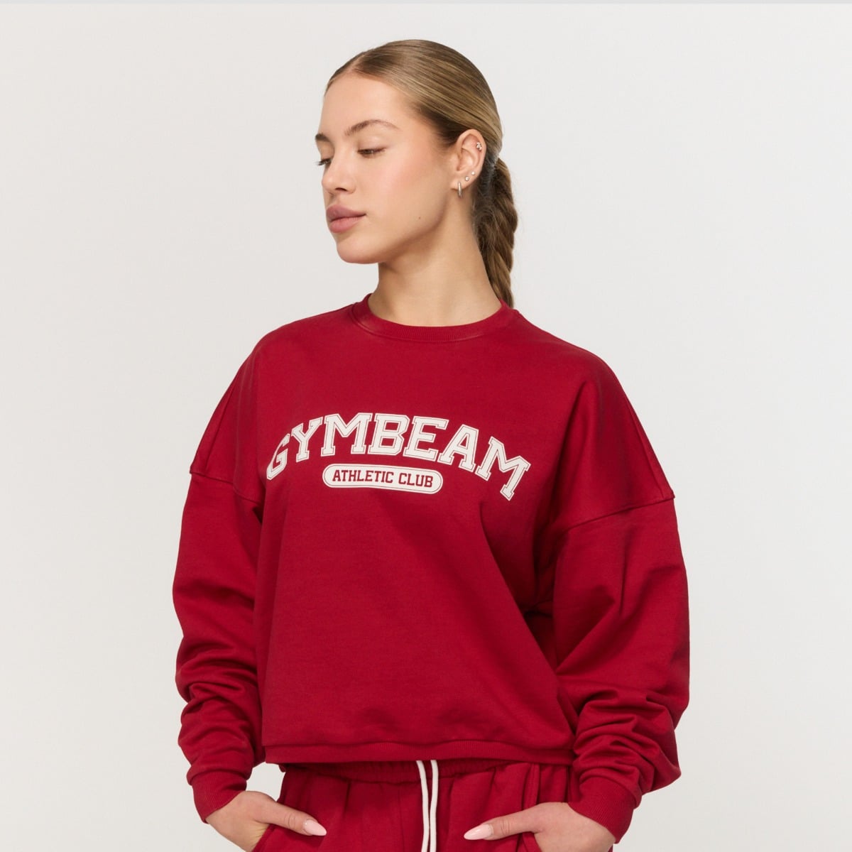 Dámská mikina Varsity Red - GymBeam
