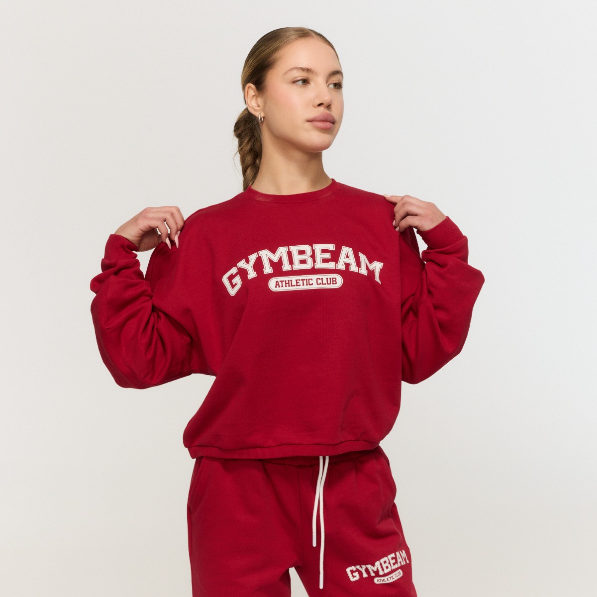 GymBeam Women‘s Varsity Sweatshirt Red (obrázek 3)