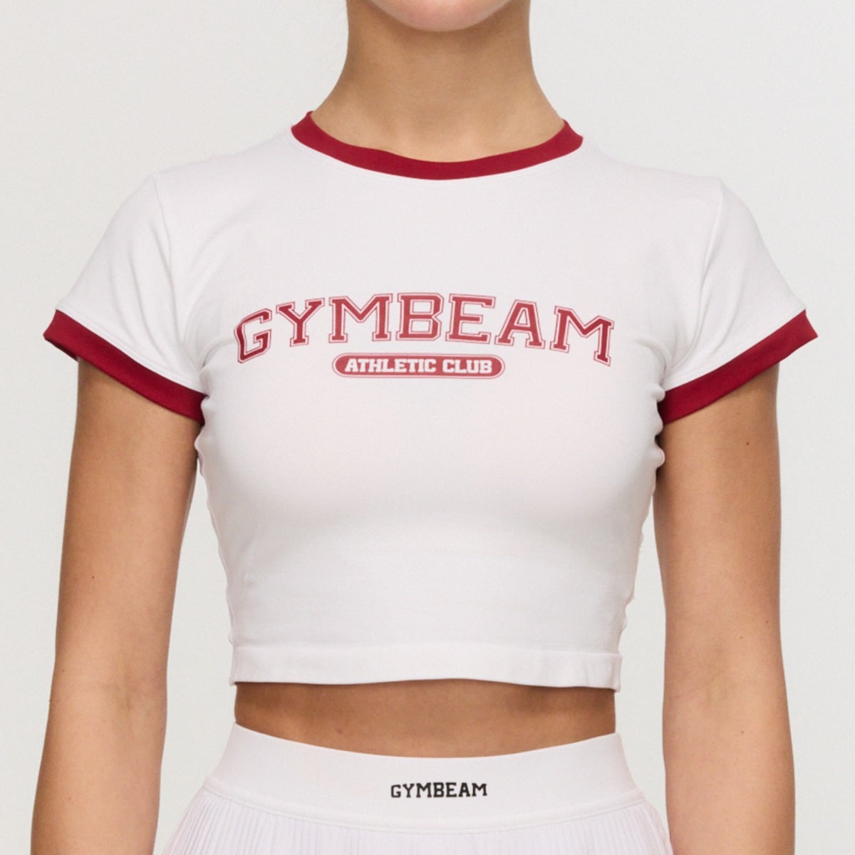 GymBeam Dámské tričko Varsity White (obrázek 3)