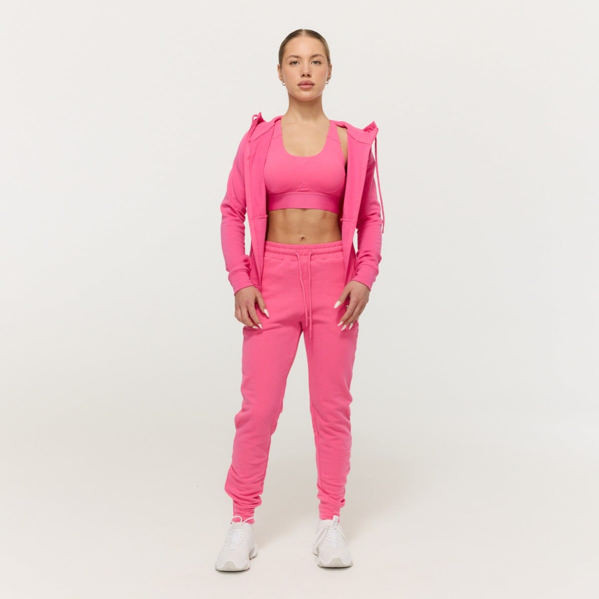 GymBeam Dámská mikina se zipem Limitless Dragonfruit - Velikost: L | Barva: Ružová | Hmotnost: 0,5521 kg | Balení: 35 · záber 6