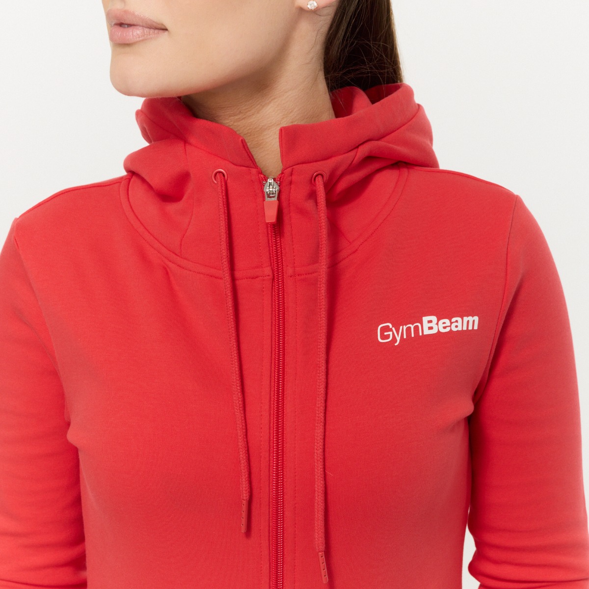 Dámská mikina se zipem Limitless Hot Red - GymBeam hot red XXL