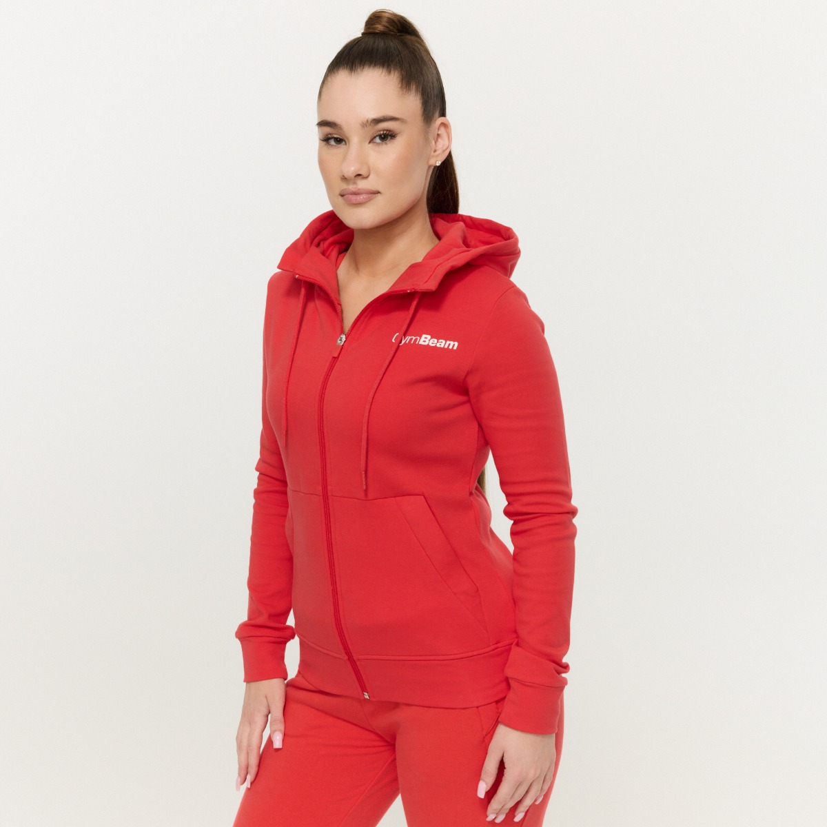 Dámská mikina se zipem Limitless Hot Red - GymBeam hot red XXL