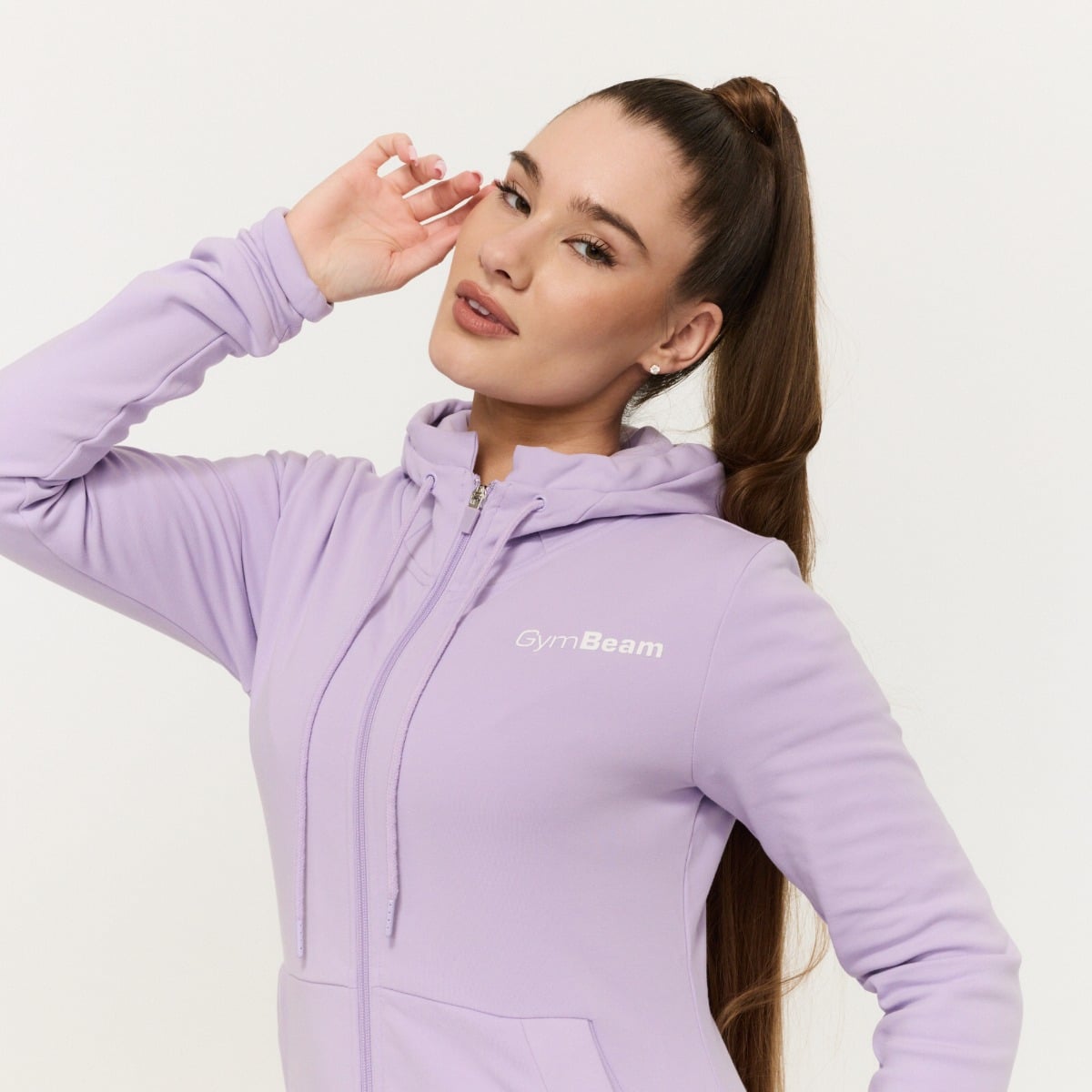 Dámská mikina se zipem Limitless Lavender - GymBeam lavender S