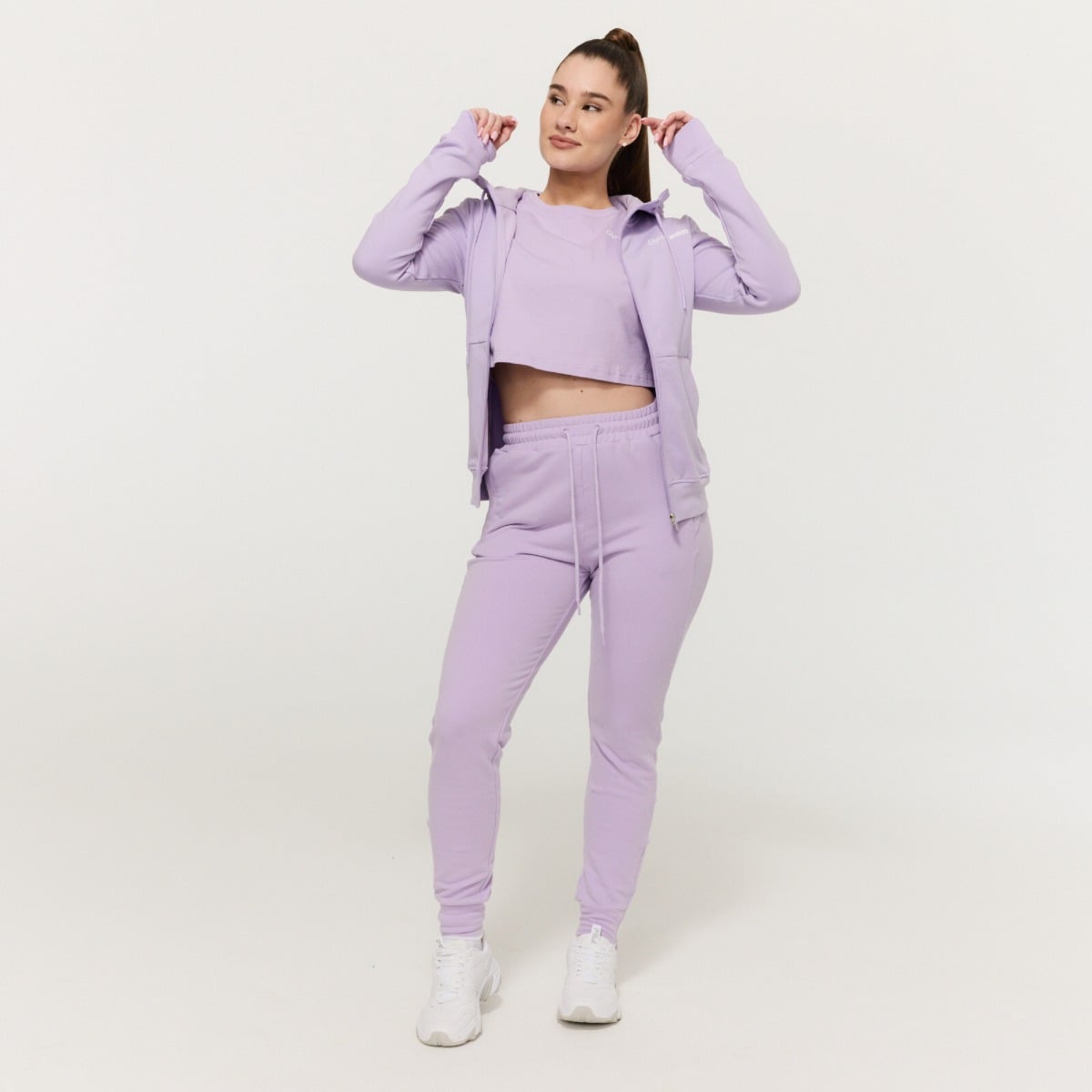 Dámská mikina se zipem Limitless Lavender - GymBeam lavender S