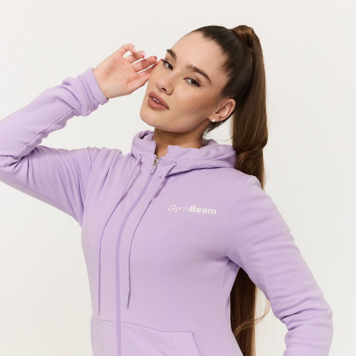 Dámská mikina se zipem Limitless Lavender - GymBeam