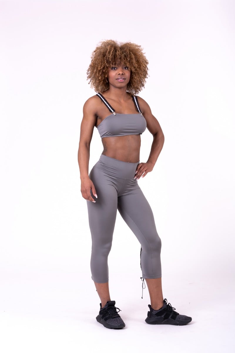 Dámské legíny Lace-up Metal - NEBBIA šedá L