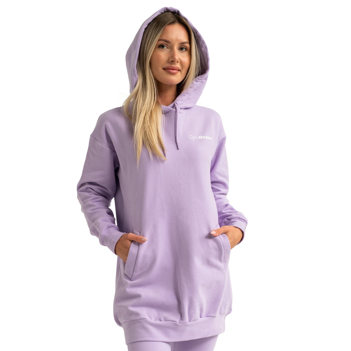 Dámská Longline mikina Limitless Lavender - GymBeam lavender XL