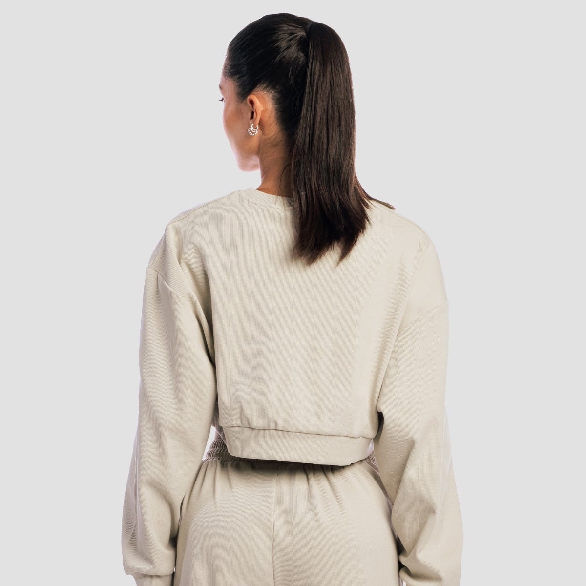 GymBeam Dámská mikina Cropped Aura Grey (obrázek 4)