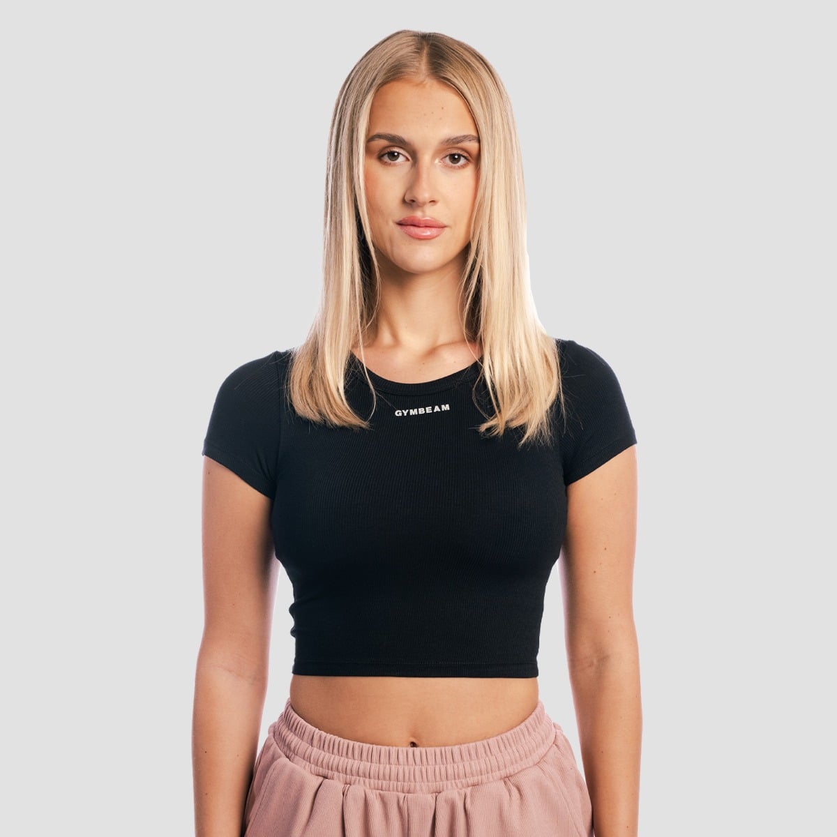 Dámské tričko Cropped Aura Black - GymBeam